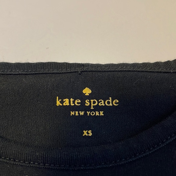 Kate Spade Black Cap Sleeved T-Shirt - Women’s Size XS - Picture 5 of 6